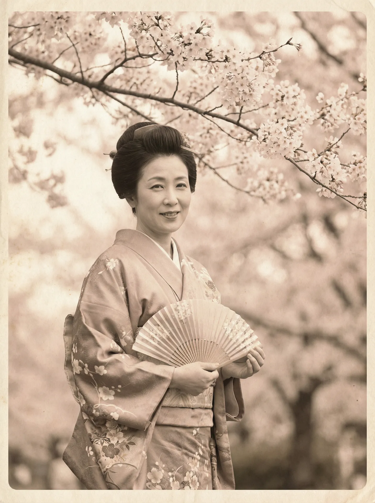 一位持扇的优雅 暖暖 免费 高清 日本 在线观看5 在樱花树下的复古写真